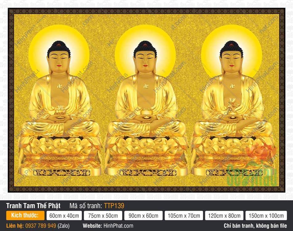 Tam Thế Nhất Thiết Chư Phật TTP139 Tam Thế Nhất Thiết Chư Phật TTP139 tỏa hào quang tròn vàng rực rỡ trên bệ sen báu