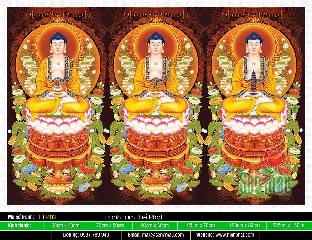 Tam Thế Phật đẹp TTP02