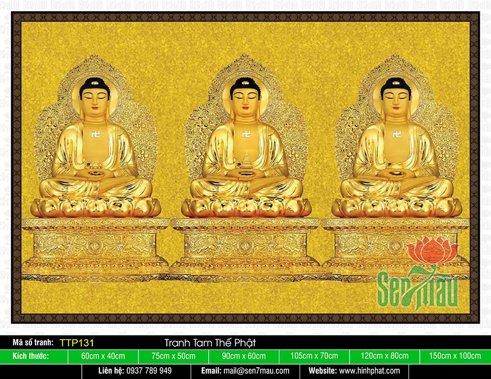 Tranh Tam Thế Phật - Size Lớn TTP131