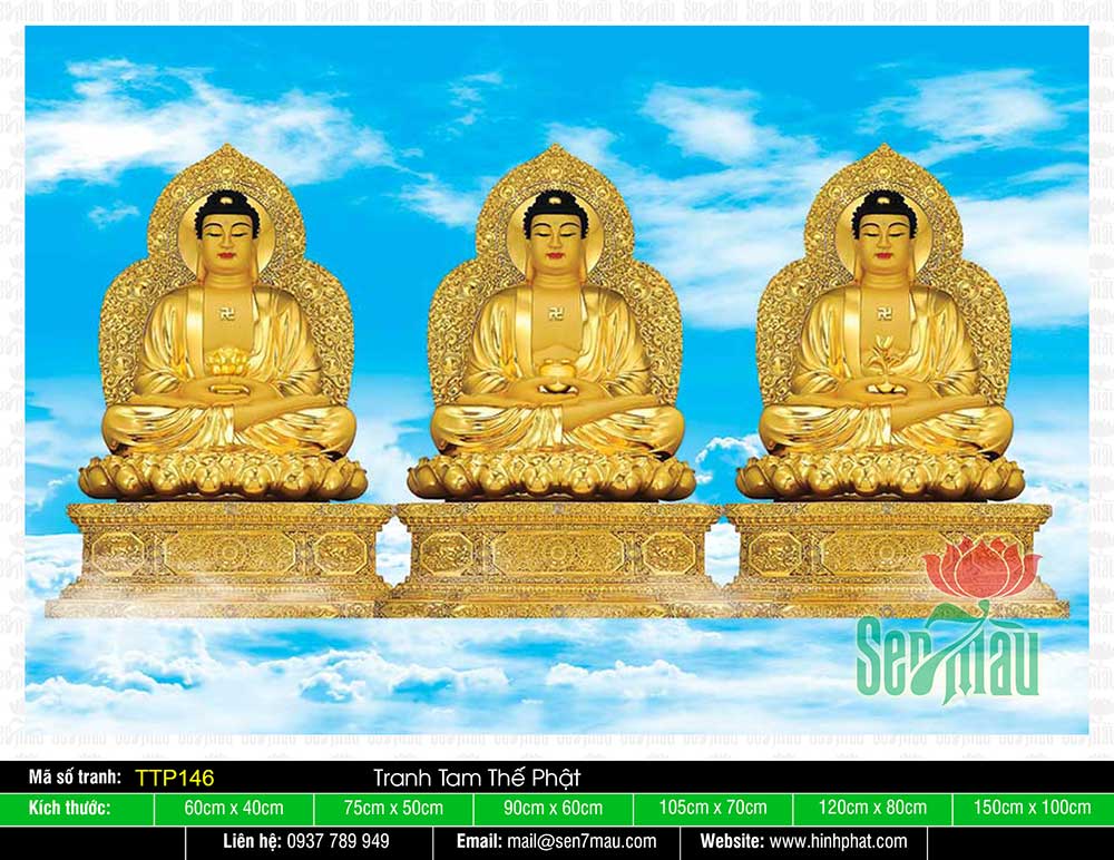 Tranh Tam Thế Phật TTP146