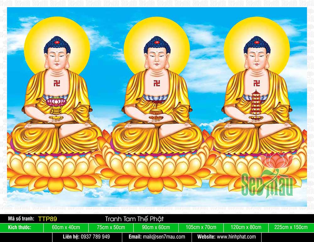 Tranh Tam Thế Phật TTP89