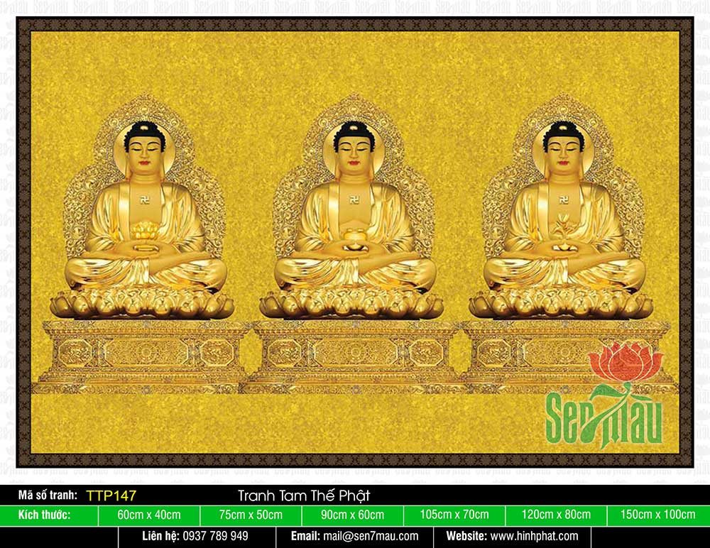 Tranh Tam Thế Phật đẹp TTP147