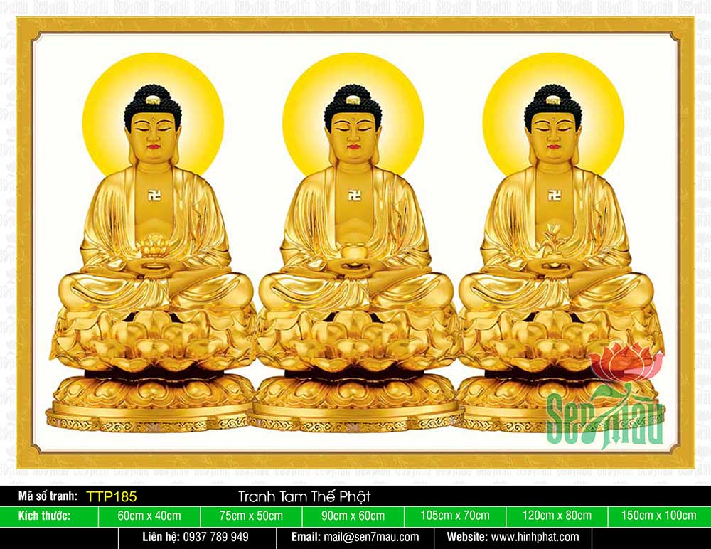 Tranh Tam Thế Phật đẹp TTP185