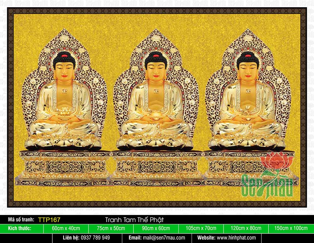 Tranh Tam Thế Phật đẹp nhất TTP167
