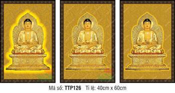 Hình Tam Thế Nhất Thiết Chư Phật TTP126, sắc vàng đồng viền sẫm