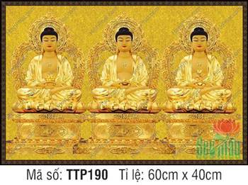Nam Mô Quá Khứ Hiện Tại Vị Lai Tam Thế Chư Phật TTP190, bệ vàng kết liền