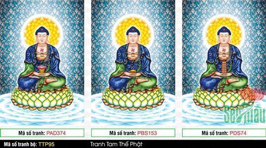 Nam Mô Quá Khứ Hiện Tại Vị Lai Tam Thế Chư Phật TTP95, y xanh lam
