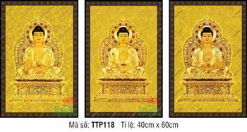 Tam Thế Chư Phật TTP118, bộ ba bức họa thếp vàng quý phái