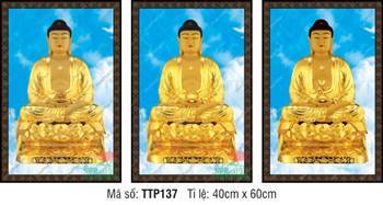 Tam Thế Chư Phật TTP137, họa phẩm nền trời xanh mây trắng bao la