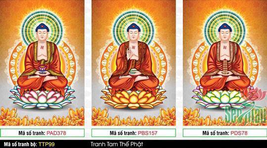 Tam Thế Chư Phật TTP99, bộ ba bức họa Đức Phật mặc áo nâu