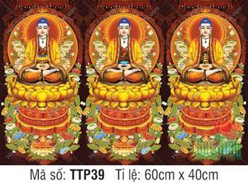 Tam Thế Phật TTP39, ba vị Phật ngự đài sen bệ hoa rực rỡ