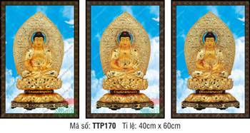 Tranh Tam Thế Nhất Thiết Chư Phật TTP170, bộ ba bức họa mây trời