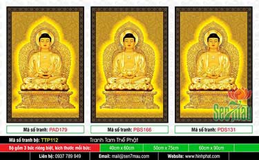Tranh Tam Thế Phật - Size Lớn TTP112
