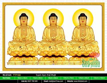 Tranh Tam Thế Phật - Size Lớn TTP188