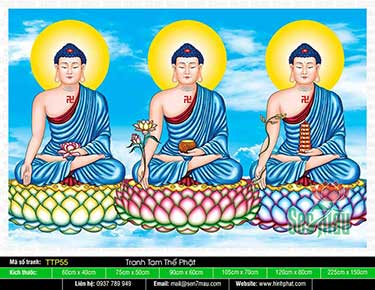 Tranh Tam Thế Phật - Size Lớn TTP55