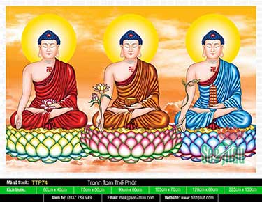 Tranh Tam Thế Phật - Size Lớn TTP74