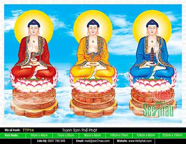 Tranh Tam Thế Phật đẹp TTP14