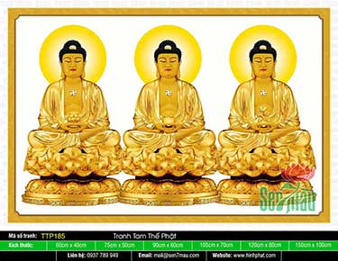 Tranh Tam Thế Phật đẹp TTP185