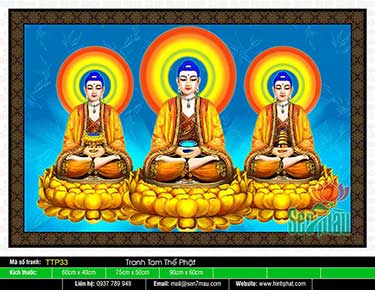Tranh Tam Thế Phật đẹp TTP33