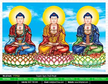 Tranh Tam Thế Phật đẹp TTP52