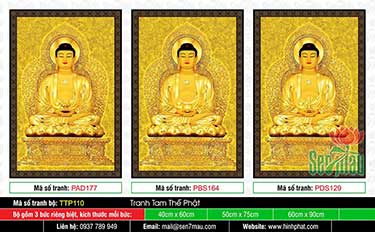 Tranh Tam Thế Phật đẹp nhất TTP110