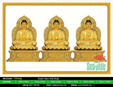 Tranh Tam Thế Phật đẹp nhất TTP148