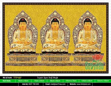 Tranh Tam Thế Phật đẹp nhất TTP167