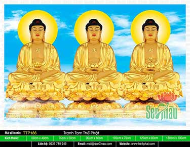 Tranh Tam Thế Phật đẹp nhất TTP186