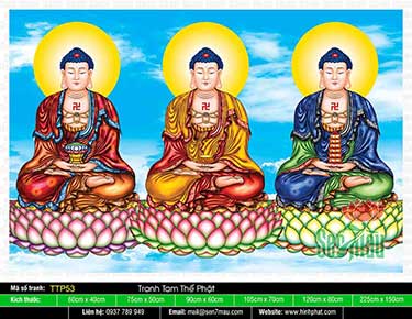 Tranh Tam Thế Phật đẹp nhất TTP53