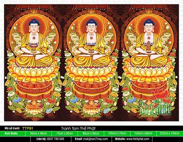 Tranh Tam Thế Phật đẹp nhất TTP91