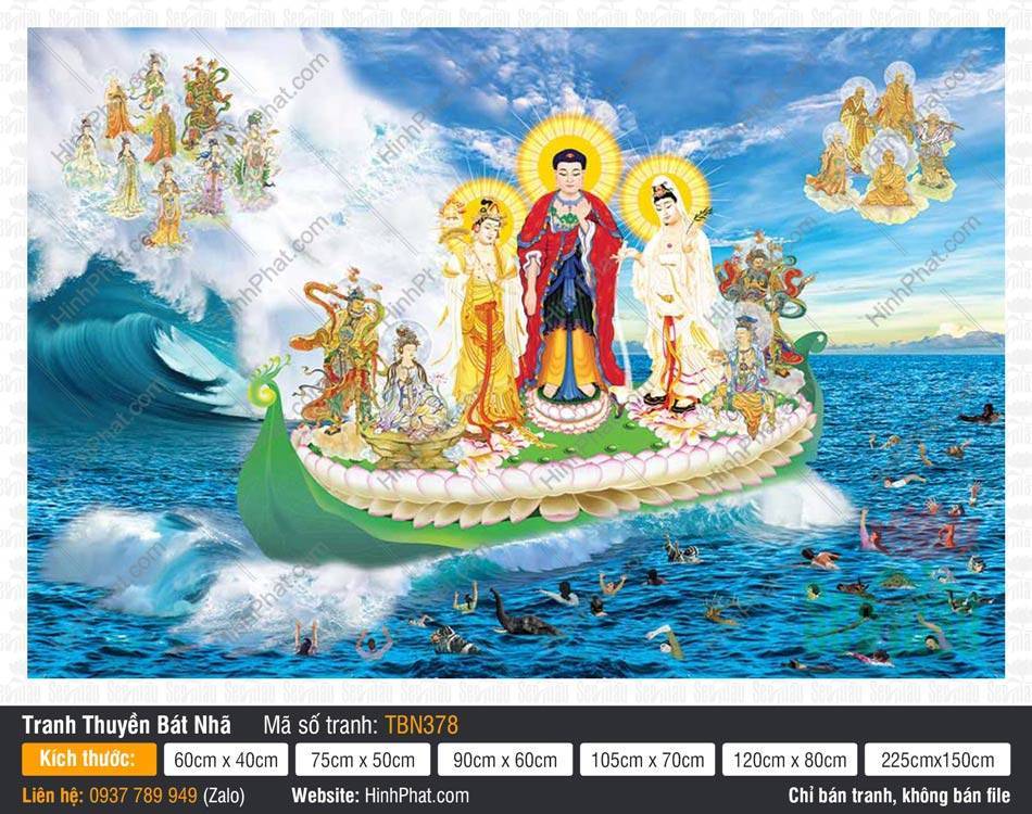 Thuyền Từ Tế Độ Trực Vãng Tây Phương TBN378 Thuyền Từ Tế Độ Trực Vãng Tây Phương TBN378 Đức Phật ngự thuyền lá sen cứu độ chúng sinh