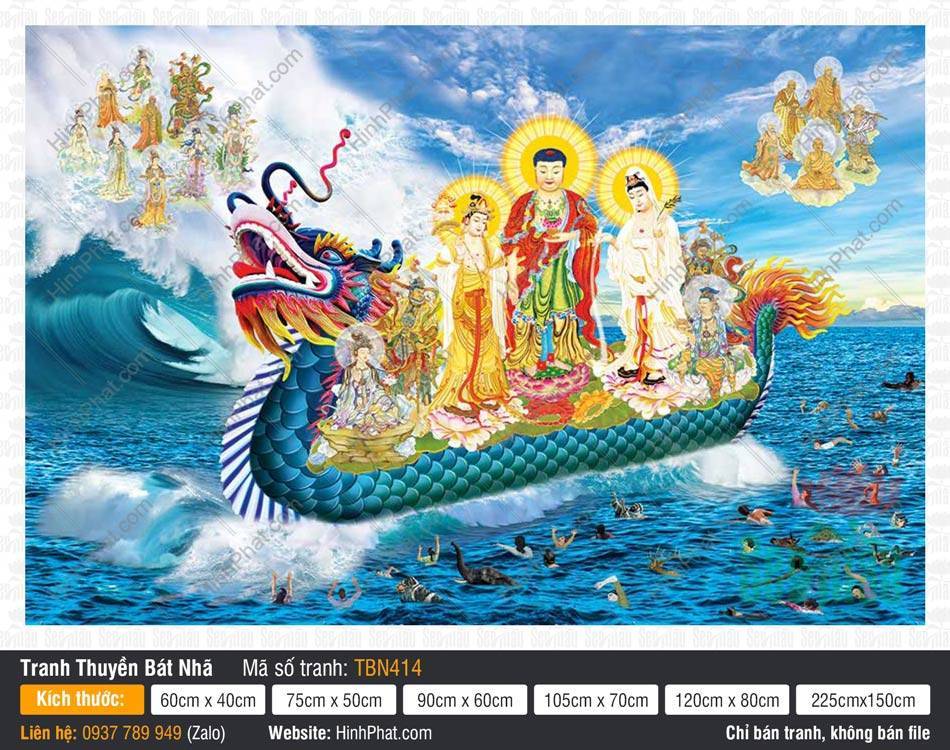 Thuyền Từ Tế Độ Trực Vãng Tây Phương TBN414 Thuyền Từ Tế Độ Trực Vãng Tây Phương TBN414 ngự trên thuyền rồng vảy xanh