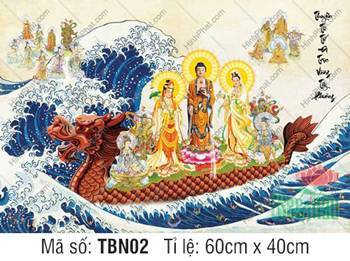 Hình Thuyền Bát Nhã TBN02, cảnh Tam Thánh vượt biển Hình Thuyền Bát Nhã TBN02, cảnh Tam Thánh vượt biển