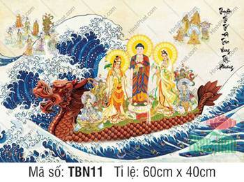 Hình Thuyền Bát Nhã TBN11, đặc tả y phục xanh đỏ của Đức Phật Hình Thuyền Bát Nhã TBN11, đặc tả y phục xanh đỏ của Đức Phật