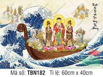 Hình Thuyền Bát Nhã TBN182, phối sắc đỏ xanh lá trang nghiêm Hình Thuyền Bát Nhã TBN182, phối sắc đỏ xanh lá trang nghiêm