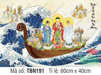 Hình Thuyền Bát Nhã TBN191, Đức Phật mặc y phục đỏ phối xanh Hình Thuyền Bát Nhã TBN191, Đức Phật mặc y phục đỏ phối xanh