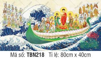 Hình Thuyền Bát Nhã TBN218, Đức Phật ngự tòa sen đỏ rực Hình Thuyền Bát Nhã TBN218, Đức Phật ngự tòa sen đỏ rực