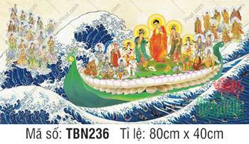 Hình Thuyền Bát Nhã TBN236, Đức Phật tay nâng đóa sen Hình Thuyền Bát Nhã TBN236, Đức Phật tay nâng đóa sen