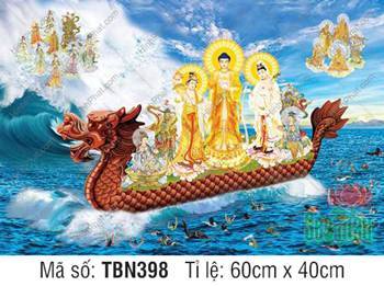 Hình Thuyền Bát Nhã TBN398, Đức Phật khoác áo cà sa vàng