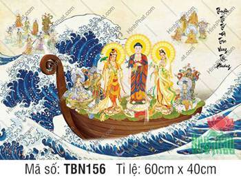 Hình Thuyền Bát Nhã đẹp TBN156 chở Tam Thánh vượt sóng đại dương