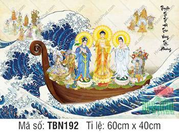 Hình Thuyền Bát Nhã đẹp TBN192, Đức Phật Di Đà khoác y vàng kim Hình Thuyền Bát Nhã đẹp TBN192, Đức Phật Di Đà khoác y vàng kim