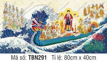 Hình Thuyền Bát Nhã đẹp TBN291, sắc y đỏ lam của Đức Từ Phụ Hình Thuyền Bát Nhã đẹp TBN291, sắc y đỏ lam của Đức Từ Phụ
