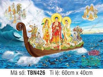 Hình Thuyền Bát Nhã đẹp TBN426, sắc áo đỏ trên thuyền gỗ Hình Thuyền Bát Nhã đẹp TBN426, sắc áo đỏ trên thuyền gỗ