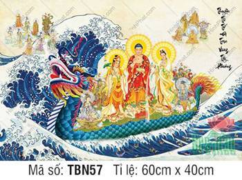 Hình Thuyền Bát Nhã đẹp TBN57, Phật áo đỏ trên thuyền vảy xanh Hình Thuyền Bát Nhã đẹp TBN57, Phật áo đỏ trên thuyền vảy xanh
