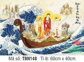 Hình Thuyền Bát Nhã kích thước lớn TBN148, mạn thuyền gỗ uốn cong