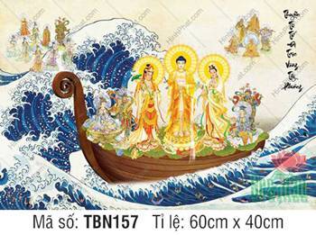 Hình Thuyền Bát Nhã kích thước lớn TBN157, Tam Thánh ngự sóng