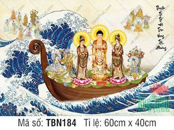Hình Thuyền Bát Nhã kích thước lớn TBN184, Đức Phật áo cà sa cam Hình Thuyền Bát Nhã kích thước lớn TBN184, Đức Phật áo cà sa cam