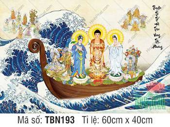 Hình Thuyền Bát Nhã kích thước lớn TBN193, áo hoàng kim rực rỡ Hình Thuyền Bát Nhã kích thước lớn TBN193, áo hoàng kim rực rỡ
