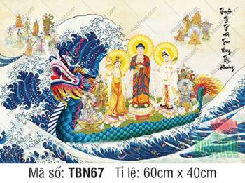 Hình Thuyền Bát Nhã kích thước lớn TBN67, sắc áo sọc đứng Hình Thuyền Bát Nhã kích thước lớn TBN67, sắc áo sọc đứng