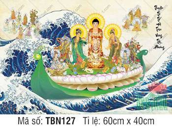 Thuyền Bát Nhã TBN127, cảnh ba vị thánh ngự thuyền lá sen xanh